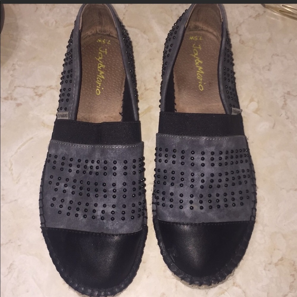 Black and grey Joy & Mario Espadrilles shoes